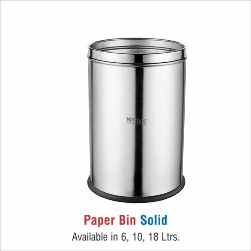 Solid Open Top Stainless Steel Dustbins