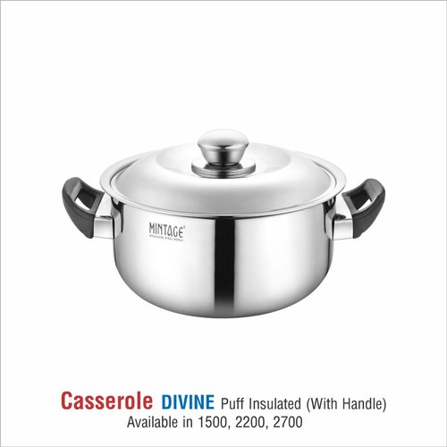 Belly 2700 ml Divine Stainless Steel Casserole, for Home