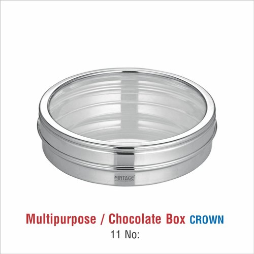 Stainless Steel Crown Chocolate Box, Color : Silver