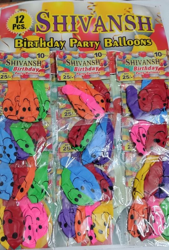 Rubber Shivansh Colored Smiley Balloons, Size : Standard