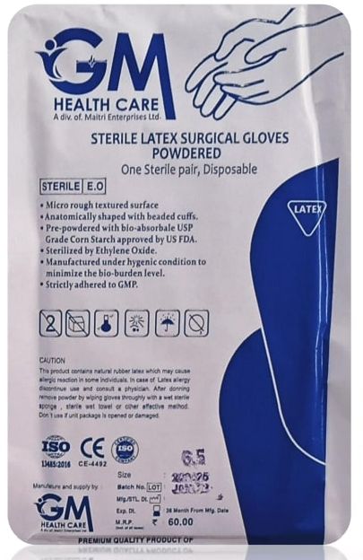  Latex Sterile Hand Gloves, for Hospital, Clinical Use, Size : Standard