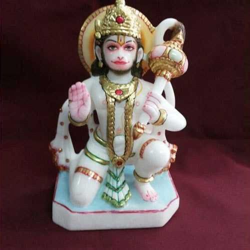 Polished Marble Hanuman Statues, for Indoor, Size : Multisizes