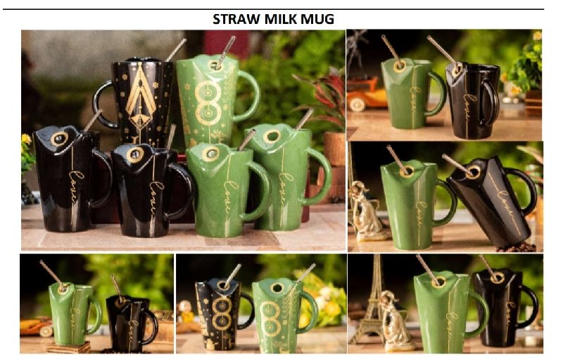 Ceramic STRA MILK MUG, for Shakes, Style : Modern