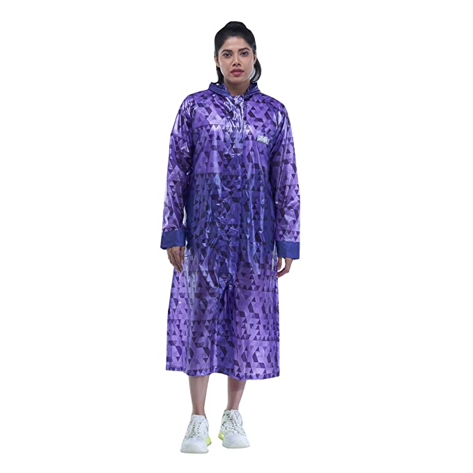 Zeel Women Printed PVC Raincoat, Size : Multisize