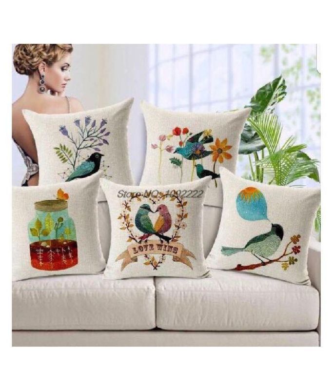 Cotton Printed Cushion Cover, for Sofa, Bed, Chairs, Size : 45cm X 45cm, 40cm X 40cm