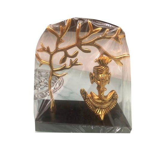 Decorative Brass Table Top Ganesha Idol, Packaging Type : Carton Box