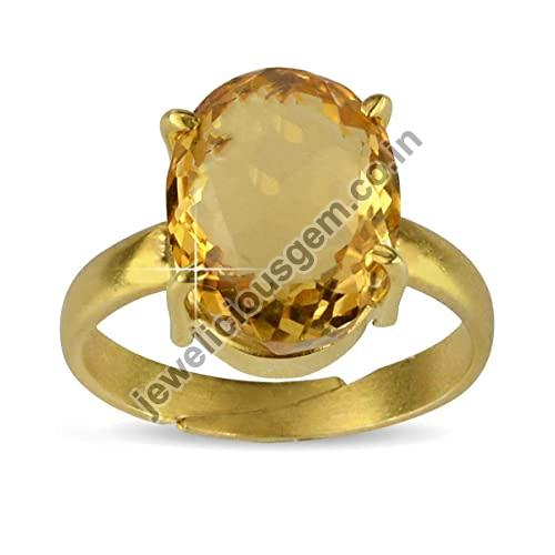 Citrine Gemstone Ring, Color : Yellow