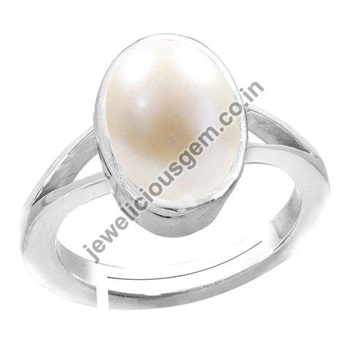 Plain Pearl Gemstone Ring, Packaging Type : Paper Box