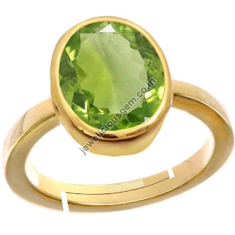 Oval Peridot Gemstone Ring, for Jewellery, Size : 0-10mm