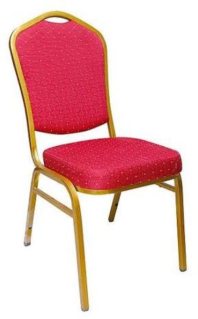 Anodised Banquet Chair, Color : Cushion Red Frame Golden
