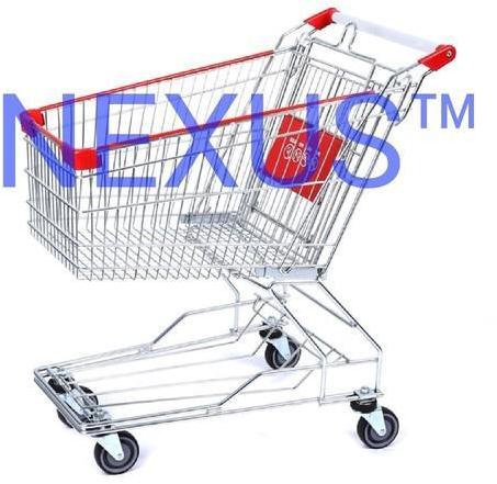 Stainless Steel Supermarket Shopping Trolley, Color : Zinc