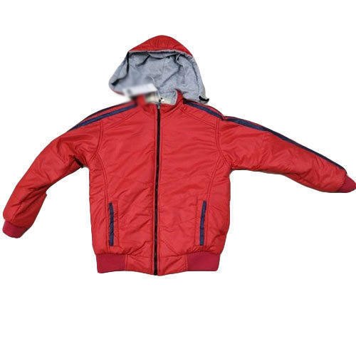 Kids Zipper Hooded Jacket, Size : S-L