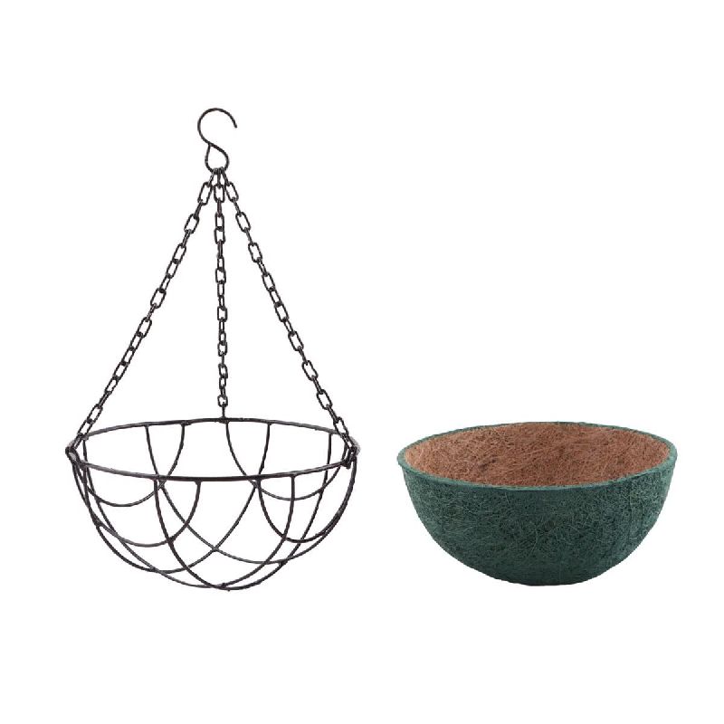 Non Polished hanging coir pot, for Decorating Flower, Outdoor Decoration, Plantation, Feature : Anitque
