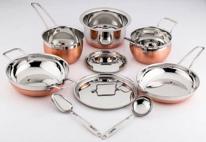 Pigeon Copper Cookware Set, Color : Silver