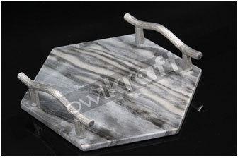 Owlkraft Marble Serving Trays, Pattern : Plain