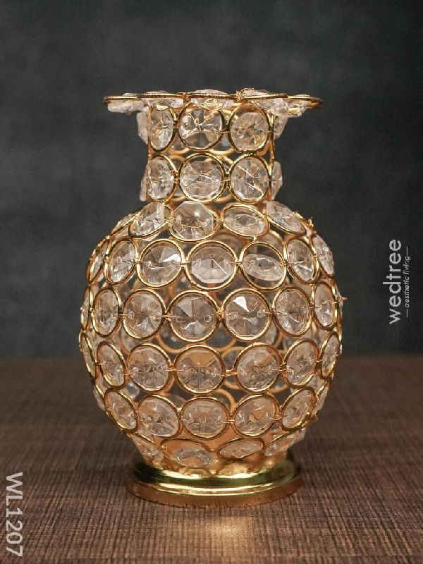 Brass Crystal Flower Vase