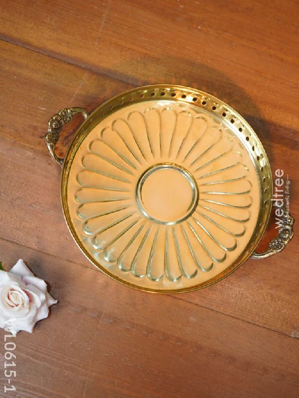 Brass Floral Designed Tray