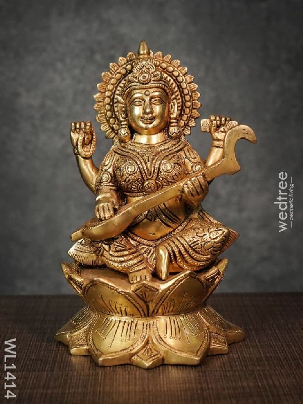 brass saraswati statue