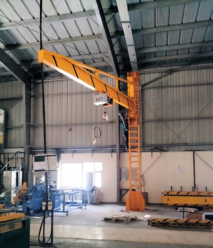Hydraulic Wall Mounting JIB Crane, for Industrial, Feature : Heavy Weight Lifting