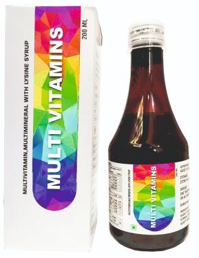 Multivitamins Multimineral and Lysine Syrup, Packaging Type : Bottle