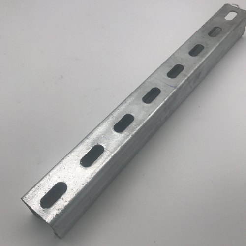 Renctangle Galvanized Iron Slotted C Channel, Color : Silver