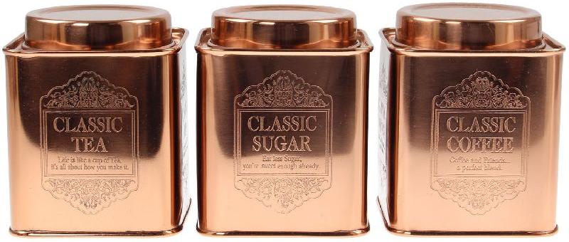 Square Polished Copper Canister, for Storage Use, Feature : Fine Finish, Good Capacity, Good Quality