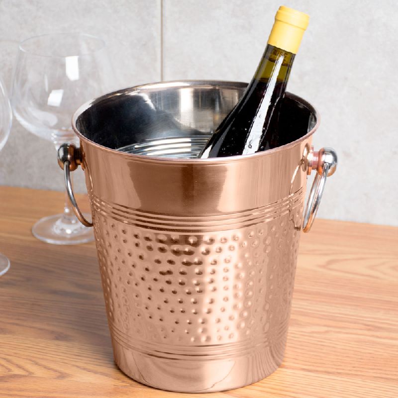 Polished Plain Copper Champagne Bucket, Capacity : 10-15ltr