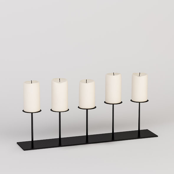 Polished Metal Inline Candle Holder, Mounting Type : Tabletop