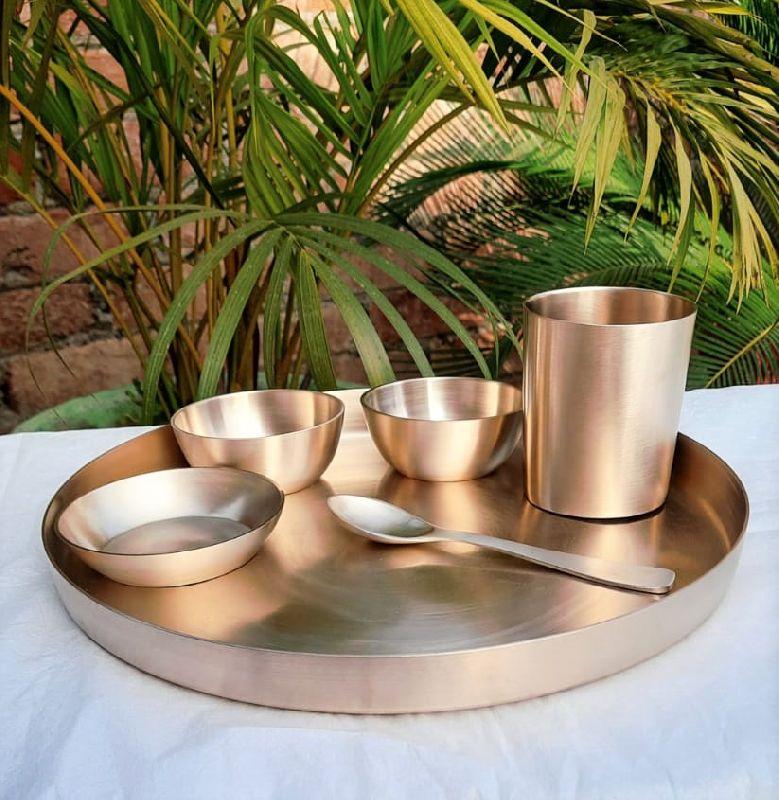 Kansa/Bronze Kansa Thali Set, Size : Multisize