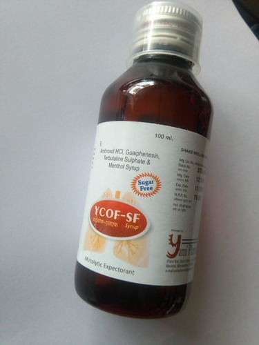 Ycof SF cough Syrup, Bottle Size : 100 ml