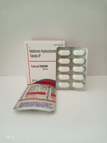 Yatmat-500 sr Metformin Tablets, Packaging Size : 10x10