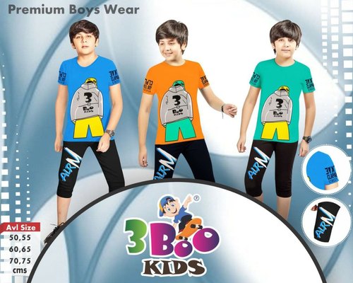 Printed Boys Capri Suits, Occasion : Casual Wear