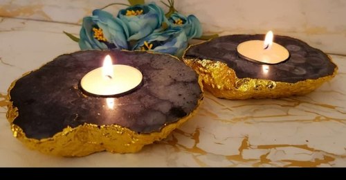  Agate Candle Light Holder, Packaging Type : Box