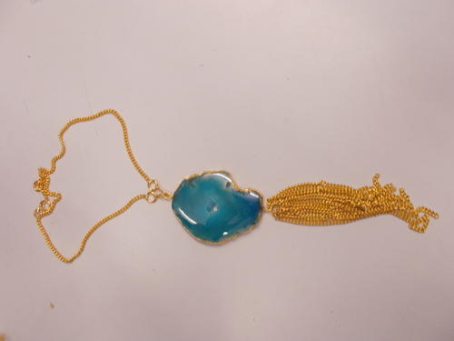  Brass Agate Stone Necklace, Packaging Type : Box