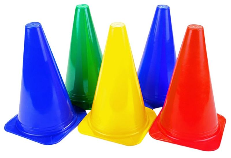 HDPE Plain Plastic Cone, Color : Multi Color