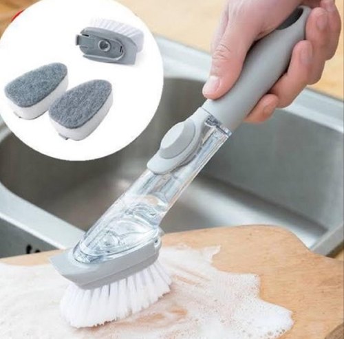 Round Plastic Cleaning Brush, Color : mix