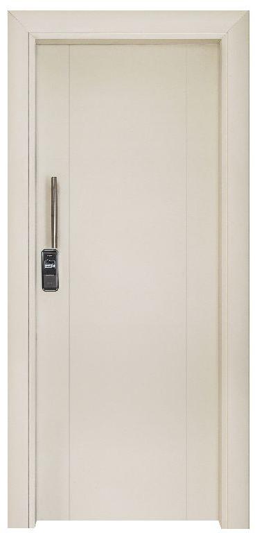 Polished White Laminated Door, Pattern : Plain