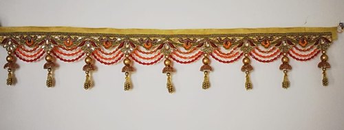 Beads Bandarwar Door Hangings, Color : Golden