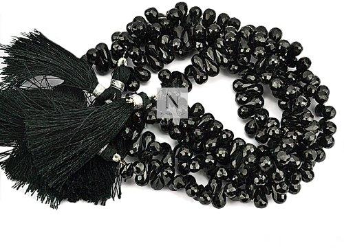Black Spinel Teardrop Beads, Size : 8x6mm
