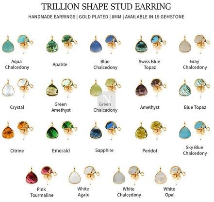 925 Sterling Silver Trillion Shape Stud Earrings