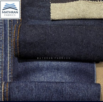 Plain/Solids Cotton Jacket Denim fabric, Color : Indigo