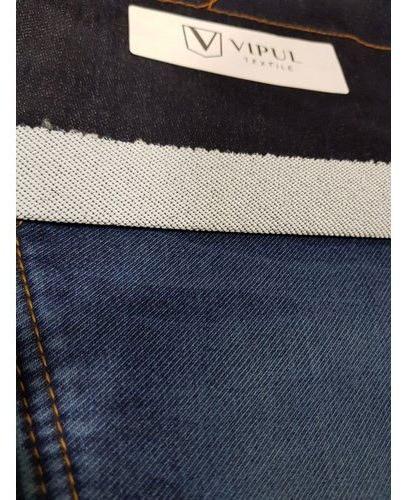 Plain Twill Cotton Lycra Denim Fabric, For Jeans, Packaging Type