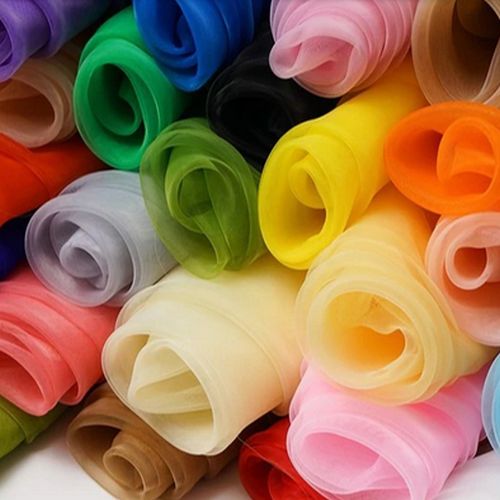 Dyed Organza Fabric, for Garments, Pattern : Plain