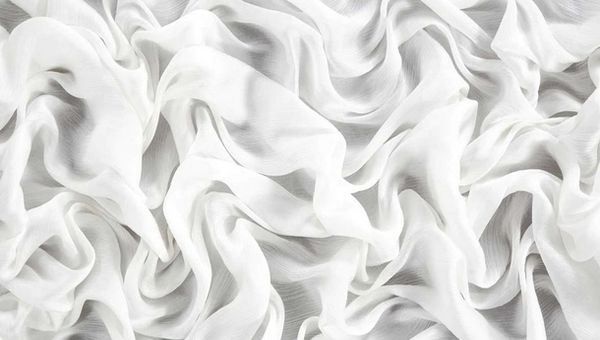Viscose Chinnon Chiffon Fabric, Color : Rfd / white/ Dyeable / Dyed