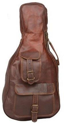Leather Guitar Bags, Color : Brown
