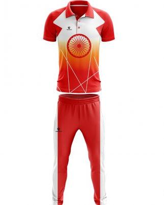 Triumph Polyester Without Collar Customized Cricket Uniform, for Sports, Pattern : Printed