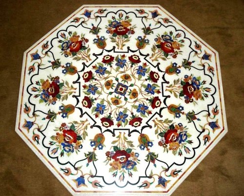 Marble Inlay Table Tops, Size : 18*18 inch 