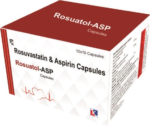 Rosuvastatin and Aspirin Capsules, Packaging Size : 10X10 Capsiles
