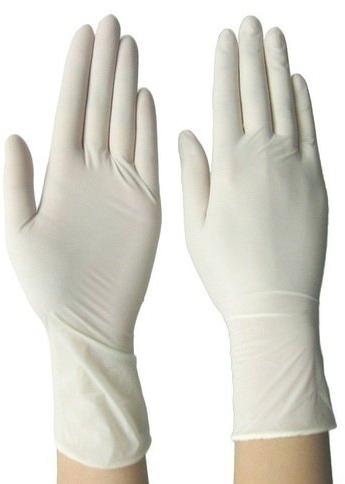 Plain Latex Surgical Gloves, Color : White