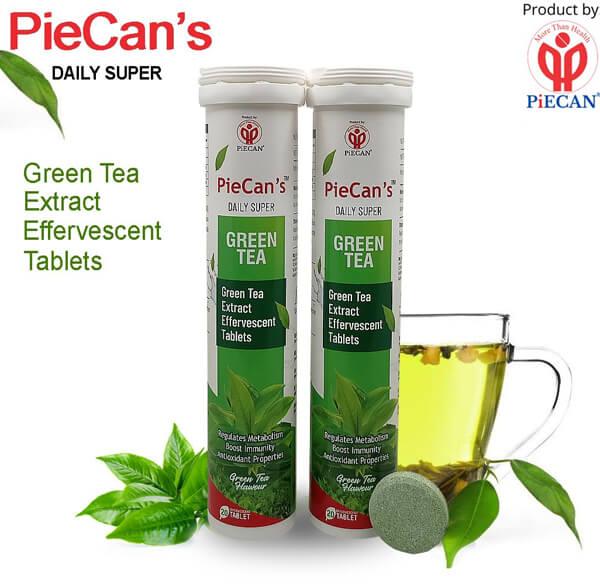 Green Tea Piecan Daily Super Tablet, Packaging Type : Bottle